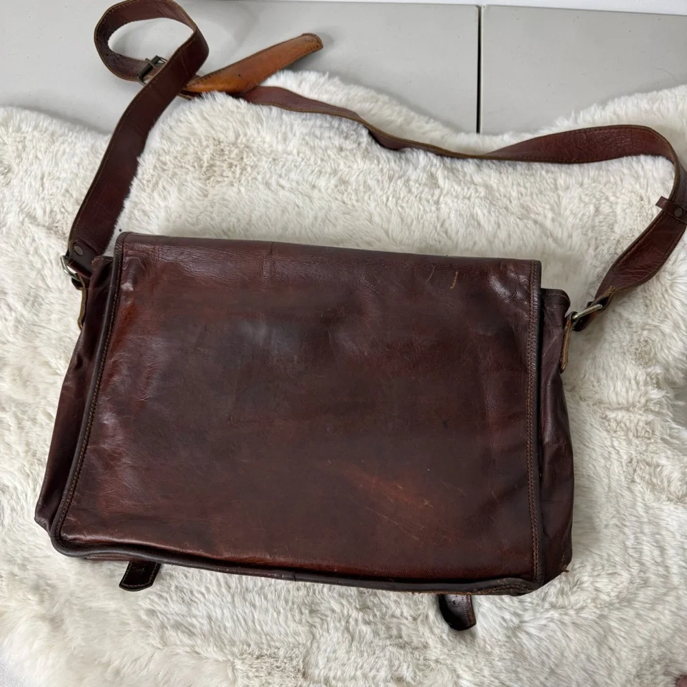 Vintage Toni Classic‎ Brown Leather Men's Messenger Bag